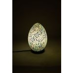 Luminocrafts El Yapımı Cam Mozaik Lamba, Egg(Yumurta) Gece Lambası, Yoga Meditasyon Işığı, Bali El Yapımı Dekoratif Lamba, Shiny Glass Mosaic Lamp (Canggu)