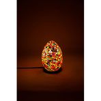 Luminocrafts El Yapımı Cam Mozaik Lamba, Egg(Yumurta) Gece Lambası, Yoga Meditasyon Işığı, Bali El Yapımı Dekoratif Lamba, Shiny Glass Mosaic Lamp (Easter)