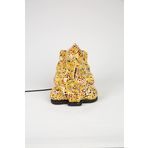 Luminocrafts El Yapımı Cam Mozaik Lamba, Ganapati Ganesha Gece Lambası, Yoga Meditasyon Işığı, Bali El Yapımı Dekoratif Lamba (Yellow)