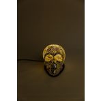 Luminocrafts El Yapımı Cam Mozaik Lamba, Kurukafa Gece Lambası, Yoga Meditasyon Işığı, Bali El Yapımı Dekoratif Lamba, Skull Lamp, Shiny Glass Mosaic Lamp (Mirror)