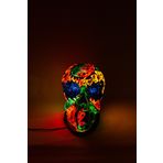 Luminocrafts El Yapımı Cam Mozaik Lamba, Kurukafa Gece Lambası, Yoga Meditasyon Işığı, Bali El Yapımı Dekoratif Lamba, Skull Lamp, Shiny Glass Mosaic Lamp (Wicked)