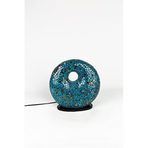 Luminocrafts El Yapımı Cam Mozaik Lamba, Lumino Bagel Simit Gece Lambası, Yoga Meditasyon Işığı, Bali El Yapımı Dekoratif Lamba, Loş Işık (Reef)