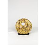 Luminocrafts El Yapımı Cam Mozaik Lamba, Lumino Bagel Simit Gece Lambası, Yoga Meditasyon Işığı, Bali El Yapımı Dekoratif Lamba, Loş Işık (Sarong)