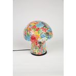 Luminocrafts El Yapımı Cam Mozaik Lamba, Mantar Gece Lambası, Yoga Meditasyon Işığı, Bali El Yapımı Dekoratif Lamba, Mushroom Lamp (Rainbow)