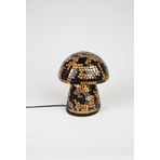 Luminocrafts El Yapımı Cam Mozaik Lamba, Mantar Gece Lambası, Yoga Meditasyon Işığı, Bali El Yapımı Dekoratif Lamba, Mushroom Lamp (Shining Dots)