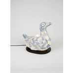 Luminocrafts El Yapımı Cam Mozaik Lamba, Yoga Meditasyon Gece Lambası, Bali El Yapımı Dekoratif Lamba, Çocuk odası gece lambası, ördek lamba (Light Blue)