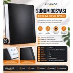 Luminoo A4 Sunum Dosyası 10’lu Siyah Şeffaf Poşetli