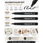 Luminoo Profesyonel Çizim ve Kaligrafi Marker Kalemi Eskiz Manga Teknik Çizim 3’lü Set - Siyah