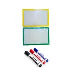 Luminoo YAZI TAHTASI 20.5x30.5 KÜÇÜK PLASTİK ÇERÇEVELİ VE KOKUSUZ BEYAZ YAZI TAHTASI KALEMİ 3 RENK