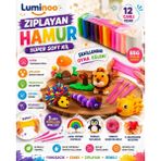 Luminoo Zıplayan Hamur Süper Soft Kil 12 Renk 85 gr Oyun Hamuru Seti - Renkli