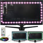 Luminoodle USB LED arka plan aydınlatması, TV için, renkli, 15 renk, RGB LED ias aydınlatma, HDTV, TV ekranı ve bilgisayar monitörü için, LED şerit kendinden yapışkanlı (4 metre) (renkli, L)