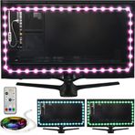 Luminoodle USB LED arka plan aydınlatması, TV için, renkli, 15 renk, RGB LED ias aydınlatma, HDTV, TV ekranı ve bilgisayar monitörü için, LED şerit kendinden yapışkanlı (4 metre) (renkli, M)