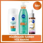 Luminous630 Skin Glow Aydınlatıcı Serum 30ml, Güneş Koruyucu Krem ve Yüz Temizleme Jeli, Niasinamid
