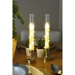LUMINZO Lumox Gold Peri Led Işıklı Mum Görünümlü Pilli Şamdan Dekoratif Aydınlatma Obje Masa Lambası