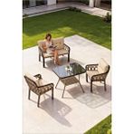 Lumis garden Neva Rattan Bahçe Takimi 2+1+1 ve Masa Kahverengi