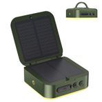 LumiSun Solar Lantern - 2'si 1 arada Kamp Fener ve Telefon Şarj Cihazı - Katlanabilir, Solar veya Type-C ile Şarj Edilebilir, 1000LM, 5200mAh, 5 Işık Modu, IPX4 Su Geçirmez - Çadır Işıkları (Yeşil)