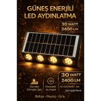 Lumixa Enerji Veluna Solar Aplik 30 Watt 2400 Lümen "güneş Enerjili"yüksek Işık" - 3000K Gün Işığı