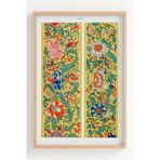 Lumiyo Çerçeveli Osmanlı Motifli Renkli Çiçek Desenli Poster - Modern Duvar Dekoru