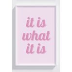 Lumiyo Pembe Ahşap Çerçeveli Minimalist İngilizce Tasarım Poster