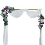 LUMoony Yapay Düğün Kemeri Çiçek Seti Düğün Kemeri Kumaş Drape 1 Adet Düğün Kemeri Perde Kumaş 2 Parça Yapay Çiçek Kemer Dekoru Düğün Dekorasyonları Parti Ev Duvar Bahçe Dekorasyonları için