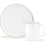Lumora 6 Kişilik 12 Parça Kahve Fincan Takımı - Beyaz/gold - 100 ml - Beyaz - Altın