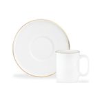 Lumora 6 Kişilik 12 Parça Kahve Fincan Takımı - Beyaz/gold - 100 Ml Çok Renkli
