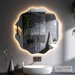 Lumora Mirror Design Cirelia Günışığı Led'li Lazer Kumlamalı Lavabo & Banyo Aynası (Dokunmatik Sensörlü) - 80 x 80