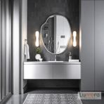 Lumora Mirror Design Doravia Gümüş Boyalı Mdf Çerçeveli Dekoratif Ayna - 90 x 69