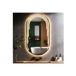 lumora mirror design Eloura Günışığı Led'li Lazer Kumlamalı Lavabo & Banyo Aynası (Dokunmatik Sensörlü)
