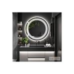 lumora mirror design Elyssara Beyaz Led'li Lazer Kumlamalı Lavabo & Banyo Aynası (Dokunmatik Sensörlü)