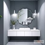 Lumora Mirror Design Envara Modern Gümüş Boyalı Mdf Çerçeveli Dekoratif Ayna - 70 x 70