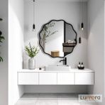 Lumora Mirror Design Envara Modern Siyah Boyalı Mdf Çerçeveli Dekoratif Ayna - 60 x 60