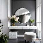 Lumora Mirror Design Kael Modern Beyaz Boyalı Mdf Çerçeveli Dekoratif Ayna - 60 x 60