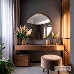 Lumora Mirror Design Kael Modern Bronz Boyalı Mdf Çerçeveli Dekoratif Ayna - 100 x 100