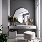 Lumora Mirror Design Kael Modern Gümüş Boyalı Mdf Çerçeveli Dekoratif Ayna - 60 x 60