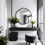 Lumora Mirror Design Kael Modern Siyah Boyalı Mdf Çerçeveli Dekoratif Ayna - 90 x 90