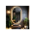 lumora mirror design Lunare Günışığı Led'li Lazer Kumlamalı Lavabo & Banyo Aynası (Dokunmatik Sensörlü)