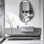 Lumora Mirror Design Nelyos Antrasit Boyalı Mdf Çerçeveli Dekoratif Ayna - Antrasit - Gri - 100 x 65