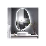 lumora mirror design Nelyos Beyaz Led'li Lazer Kumlamalı Lavabo & Banyo Aynası (Dokunmatik Sensörlü)