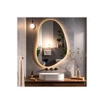 lumora mirror design Nelyos Günışığı Led'li Lazer Kumlamalı Lavabo & Banyo Aynası (Dokunmatik Sensörlü)