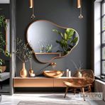 Lumora Mirror Design Nira Modern Bronz Boyalı Mdf Çerçeveli Dekoratif Ayna - 60 x 50