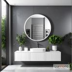 Lumora Mirror Design Swirl Modern Beyaz Boyalı Mdf Çerçeveli Dekoratif Ayna - 70 x 70