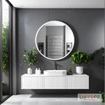 Lumora Mirror Design Swirl Modern Beyaz Boyalı Mdf Çerçeveli Dekoratif Ayna - 90 x 90