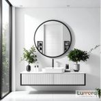 Lumora Mirror Design Swirl Modern Siyah Boyalı Mdf Çerçeveli Dekoratif Ayna - 70 x 70