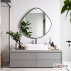 Lumora Mirror Design Zynor Antrasit Boyalı Mdf Çerçeveli Dekoratif Ayna - Antrasit - Gri - 80 x 80