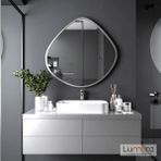 Lumora Mirror Design Zynor Gümüş Boyalı Mdf Çerçeveli Dekoratif Ayna - 70 x 70