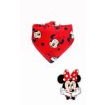Lumos Trade Kız Bebek %100 Pamuk Çift Katlı Kırmızı Renk Minnie Desenli Fular Mama Önlüğü - Salya Önlüğü