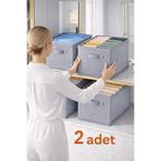 Lumtex Home Textile 2adet desenli-Dolap içi Düzenleyici,Raf Düzenleyici,Katlanabilir Kıyafet Saklama Kutusu- 45x25x20cm