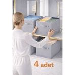 Lumtex Home Textile 4 adet lüx-Dolap Içi Düzenleyici, Raf Düzenleyici, Katlanabilir Kıyafet Saklama Kutusu-45x25x20