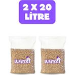 Lumycat %100 Doğal Çam Peleti Kedi Kumu 40lt Tozsuz 2x20 Litre Çuval Gönderi Çam Kokulu
